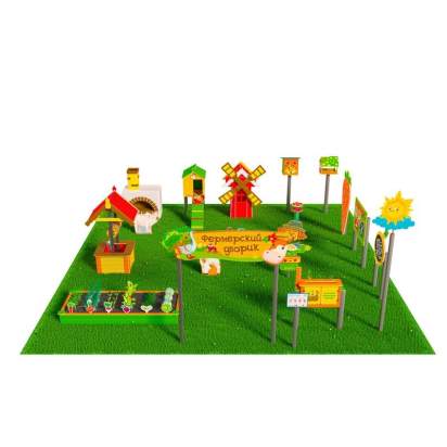 Игровая развивающая площадка Фермерский дворик из экопластика и нержавеющей стали Классик 1 (3)_1