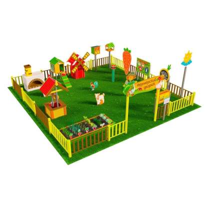 Игровая развивающая площадка Фермерский дворик из экопластика и нержавеющей стали Классик 2 (1)_1
