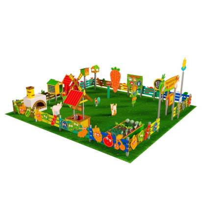 Игровая развивающая площадка Фермерский дворик из экопластика и нержавеющей стали Классик 3 (2)_1