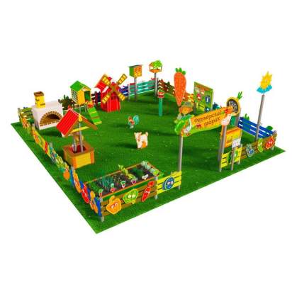 Игровая развивающая площадка Фермерский дворик из экопластика и нержавеющей стали Классик 3 (3)_1