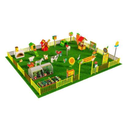 Игровая развивающая площадка Фермерский дворик из экопластика и нержавеющей стали Про 2 (1)_1