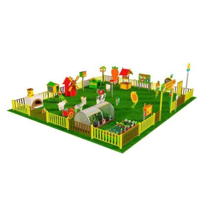 Игровая развивающая площадка Фермерский дворик из экопластика и нержавеющей стали Про 2 (2)_1
