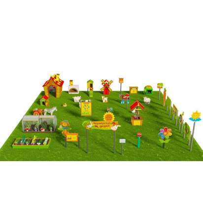 Игровая развивающая площадка Фермерский дворик из экопластика и нержавеющей стали Премиум 1 (3)_1