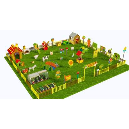 Игровая развивающая площадка Фермерский дворик из экопластика и нержавеющей стали Элит 2 (1)_1