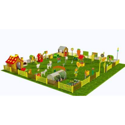 Игровая развивающая площадка Фермерский дворик из экопластика и нержавеющей стали Элит 2 (2)_1