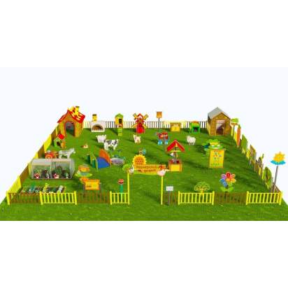 Игровая развивающая площадка Фермерский дворик из экопластика и нержавеющей стали Элит 2 (3)_1