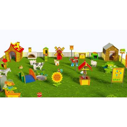 Игровая развивающая площадка Фермерский дворик из экопластика и нержавеющей стали Элит 2 (4)_1