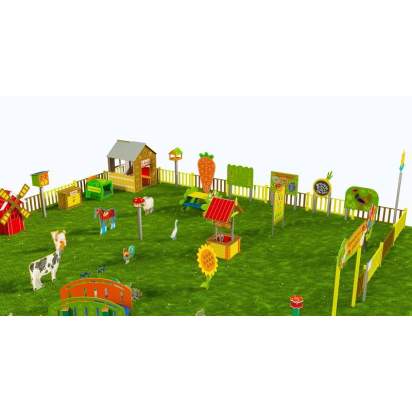 Игровая развивающая площадка Фермерский дворик из экопластика и нержавеющей стали Элит 2 (5)_1