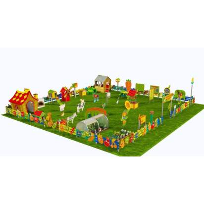 Игровая развивающая площадка Фермерский дворик из экопластика и нержавеющей стали Элит 3 (2)_1