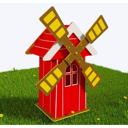 Интерактивный модуль «Мельница» из экопластика и нержавеющей стали_1