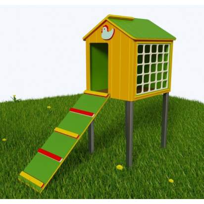 Интерактивный модуль «Курятник» из экопластика и нержавеющей стали_1