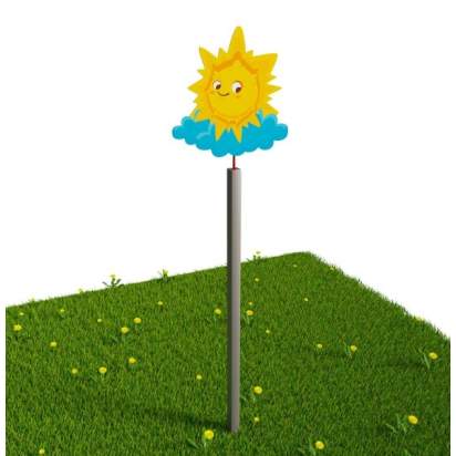 Флюгер «Солнышко» из алюминия и нержавеющей стали_1