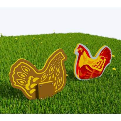 Двусторонний модуль с сенсорными элементами Тактильный топиарий Курочка-наседка_1