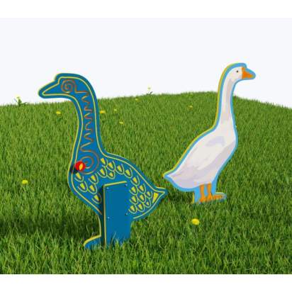 Двусторонний модуль с сенсорными элементами Тактильный топиарий Гусь_1