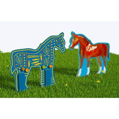 Двусторонний модуль с сенсорными элементами Тактильный топиарий Лошадь_1