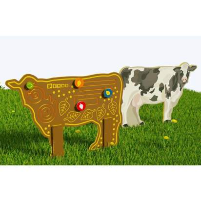Двусторонний модуль с сенсорными элементами Тактильный топиарий Корова_1