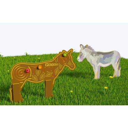 Двусторонний модуль с сенсорными элементами Тактильный топиарий Осёл_1