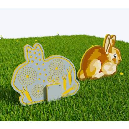 Двусторонний модуль с сенсорными элементами Тактильный топиарий Кролик_1