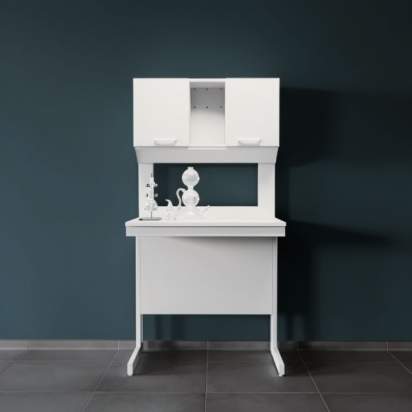 005 Стол лабораторный с шкафом-надстройкой (ЛДСП) ЛК-900 СН