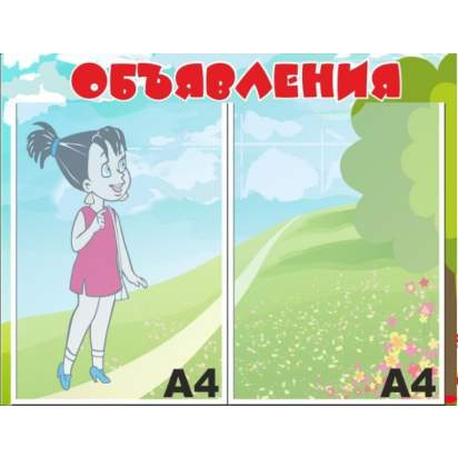 Стенд «Объявления» 48х37 см. (И00021)_1