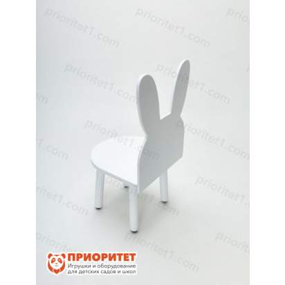 Детский стул зайчик белого цвета вид сбоку