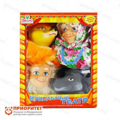 Игровой набор для кукольного театра с ширмой №1 (4 персонажа)