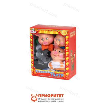 Игровой набор для кукольного театра с ширмой №2 (4 персонажа)