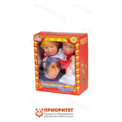Игровой набор для кукольного театра с ширмой №4 (4 персонажа)