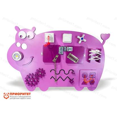 Бизиборд «Сиреневый бегемот»