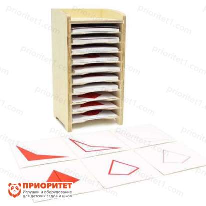 Шкафчик с карточками к геометрическому комоду Монтессори (школьный)