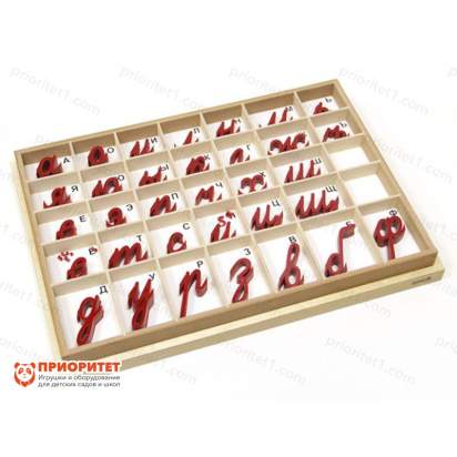 Игровой набор Монтессори «Алфавит с соединениями» (красный)