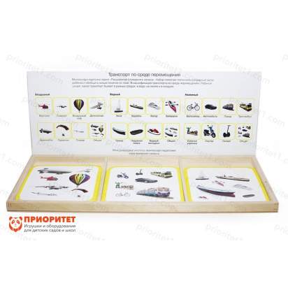 Комплект карточек Монтессори «Транспорт по среде перемещения»