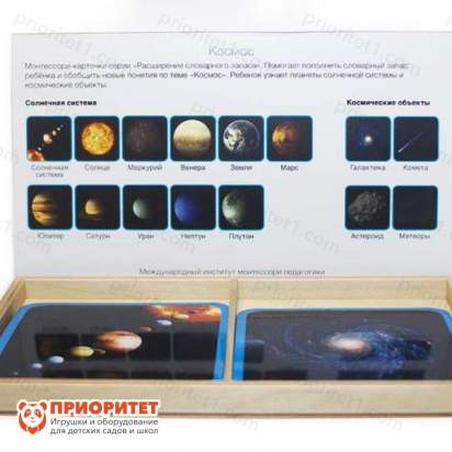 Комплект карточек Монтессори «Космические тела»