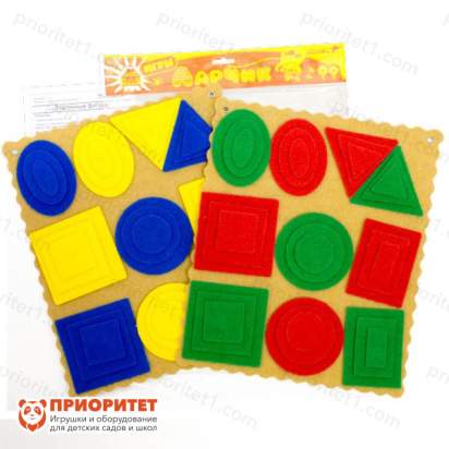 Игра «Эталонные фигуры Ларчик» (ковролин, 4 цвета)