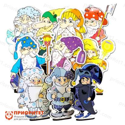 Комплект персонажей Гномы (10 шт, подставка)_1