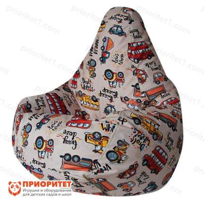 Кресло-мешок «Груша. Машинки» (велюр)