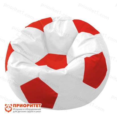 Кресло-мешок «Мяч» (экокожа, бело-красный)