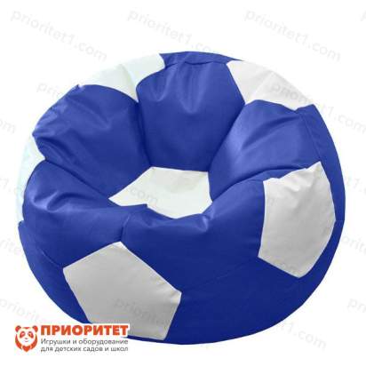 Кресло-мешок «Мяч» (экокожа, сине-белый)