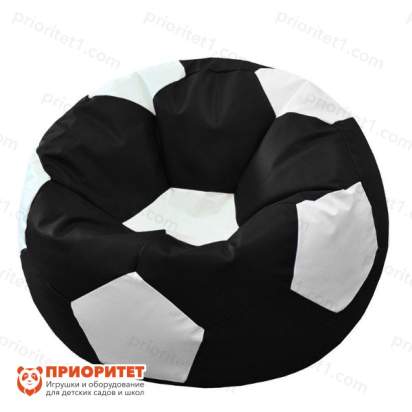 Кресло-мешок «Мяч» (экокожа, черно-белый)