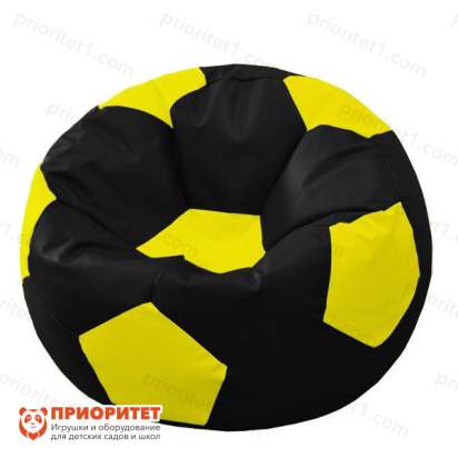 Кресло-мешок «Мяч» (экокожа, черно-желтый)