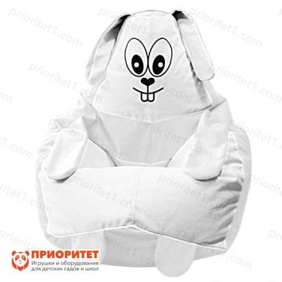 Кресло-мешок «Зайка» (велюр, белый)