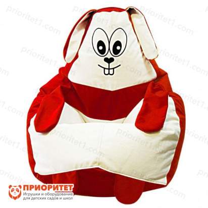 Кресло-мешок «Зайка» (велюр, красный)