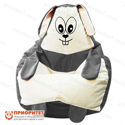 Кресло-мешок «Зайка» (велюр, серый)