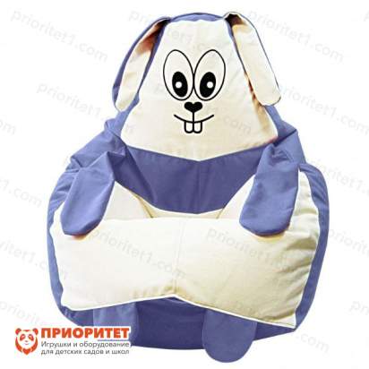 Кресло-мешок «Зайка» (велюр, сине-голубой)