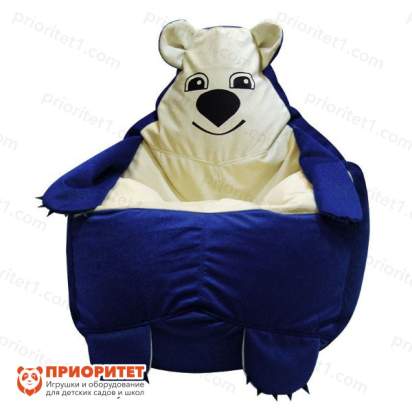Кресло-мешок «Мишка» (велюр, темно-синий)