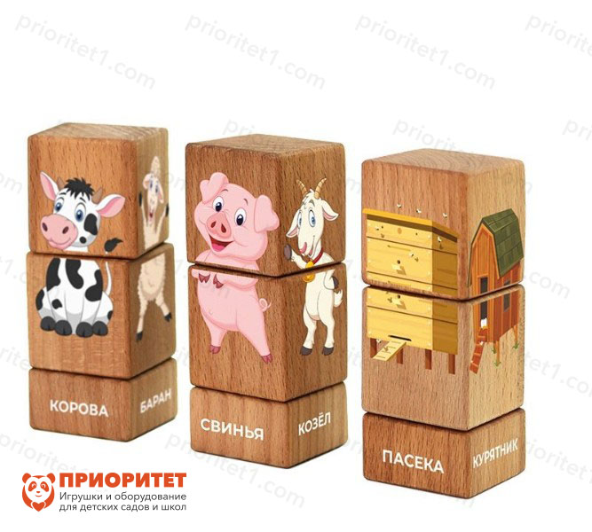 Набор кубиков на оси «Домашние животные»