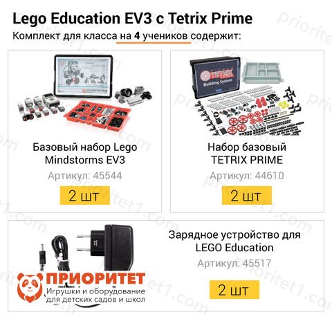 Комплект Lego Education EV3 с Tetrix Prime для класса