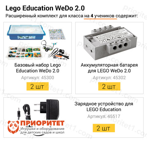 Расширенный комплект LEGO WeDo 2.0 для класса
