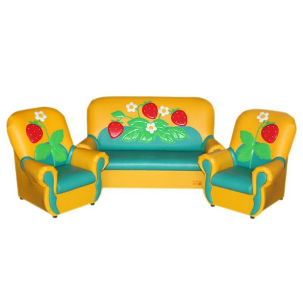 Набор мягкой мебели «Ягодка» желто-зеленый