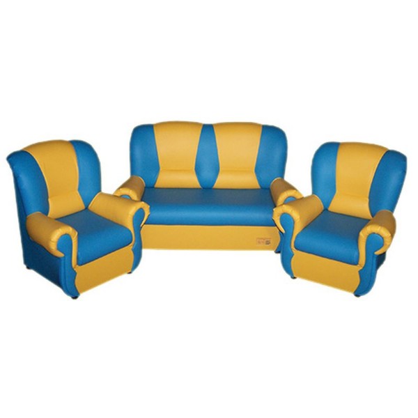 Набор мягкой мебели «Бусинка» голубо-желтый